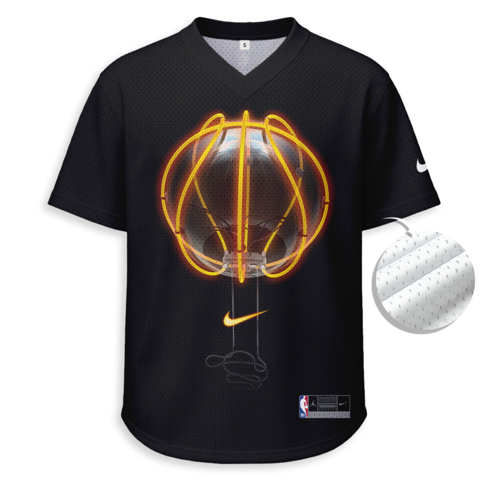 Basketball - Unisex V-Neck Mesh Tee - Relaxed Fit