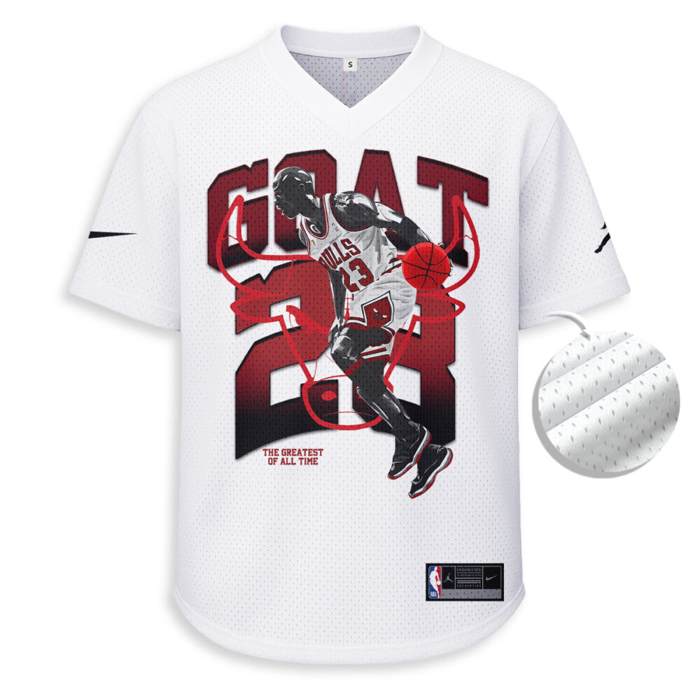 Michael Jordan x Chicago Bulls - Unisex V-Neck Mesh Tee - Relaxed Fit
