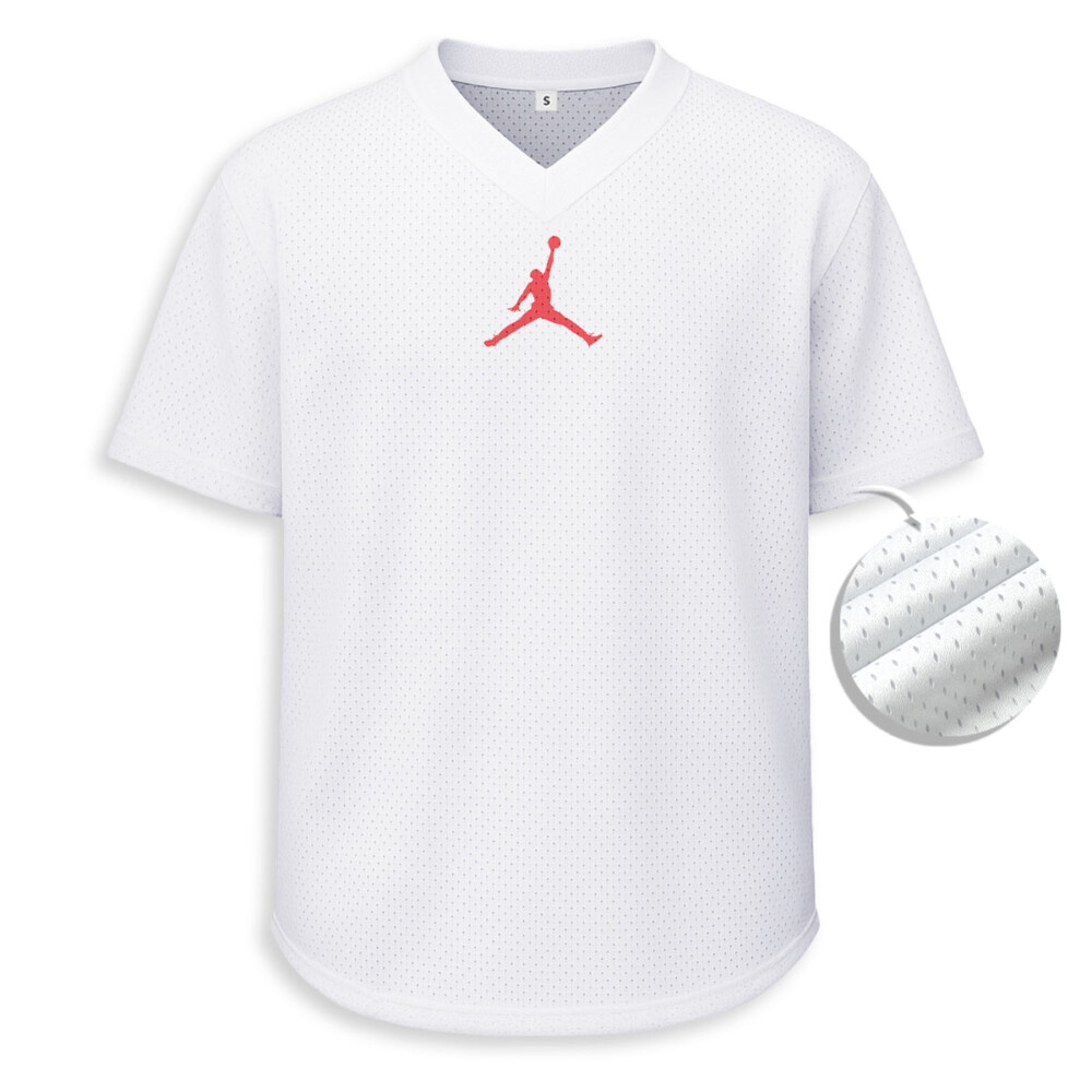 JORDAN - Unisex V-Neck Mesh Tee - Relaxed Fit