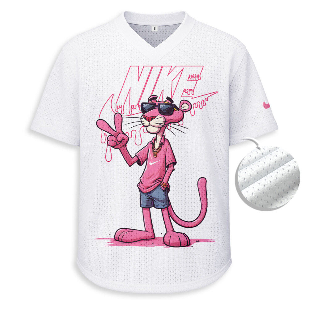Pink Panther x Nike - Unisex V-Neck Mesh Tee - Relaxed Fit