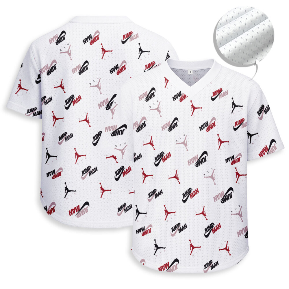 NIKE JORDAN - Unisex V-Neck Mesh Tee - Relaxed Fit