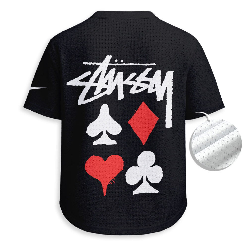 Stussy - Unisex V-Neck Mesh Tee - Relaxed Fit