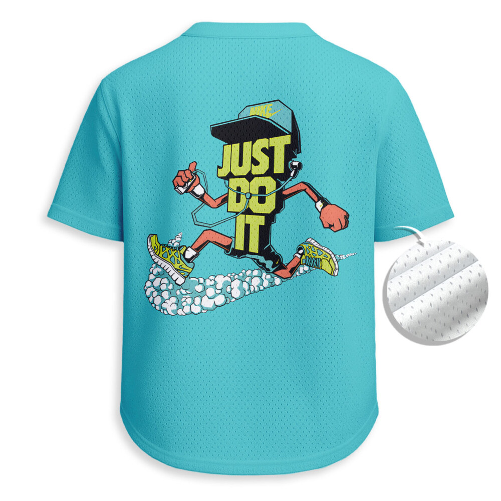 NIKE - Unisex V-Neck Mesh Tee - Relaxed Fit