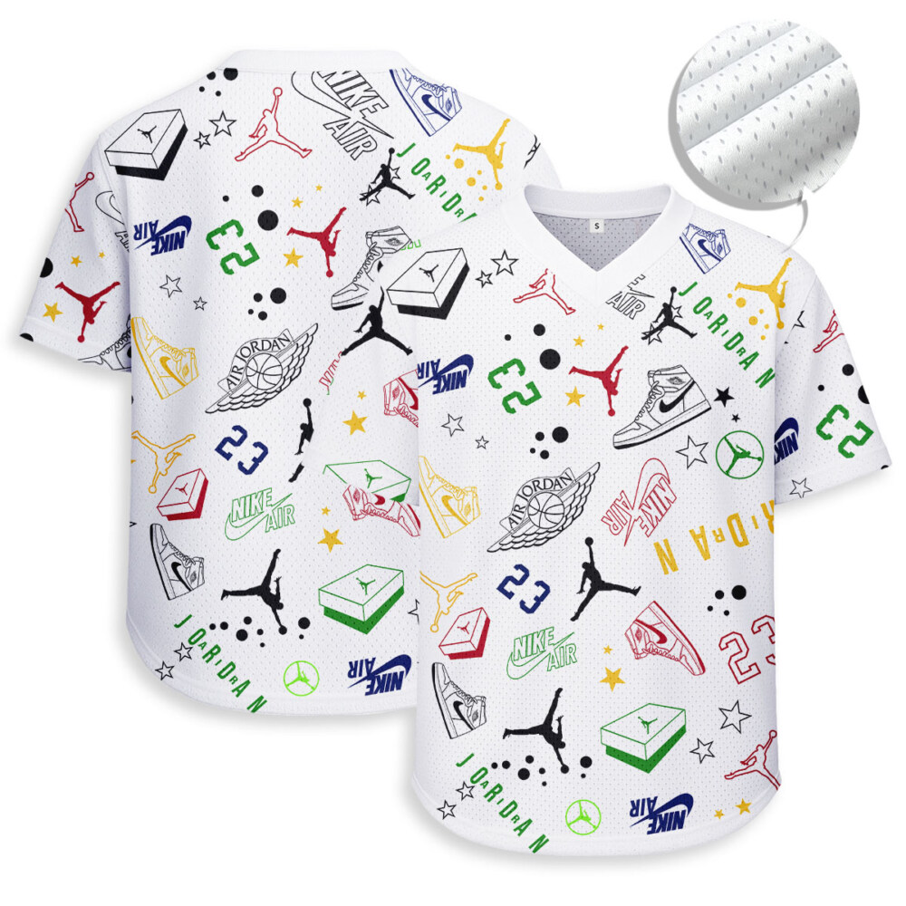 JORDAN - Unisex V-Neck Mesh Tee - Relaxed Fit