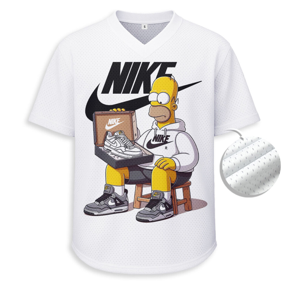 Nike x Simpson - Unisex V-Neck Mesh Tee - Relaxed Fit