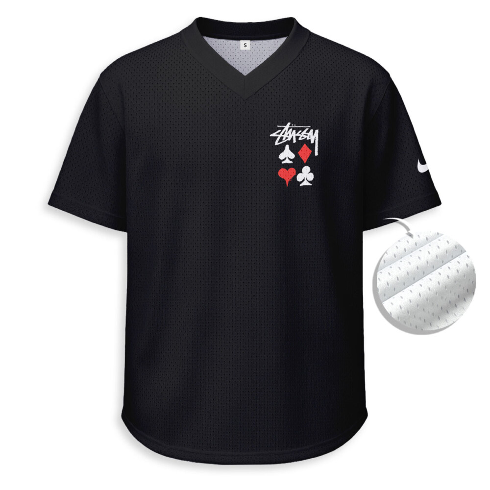 Stussy - Unisex V-Neck Mesh Tee - Relaxed Fit