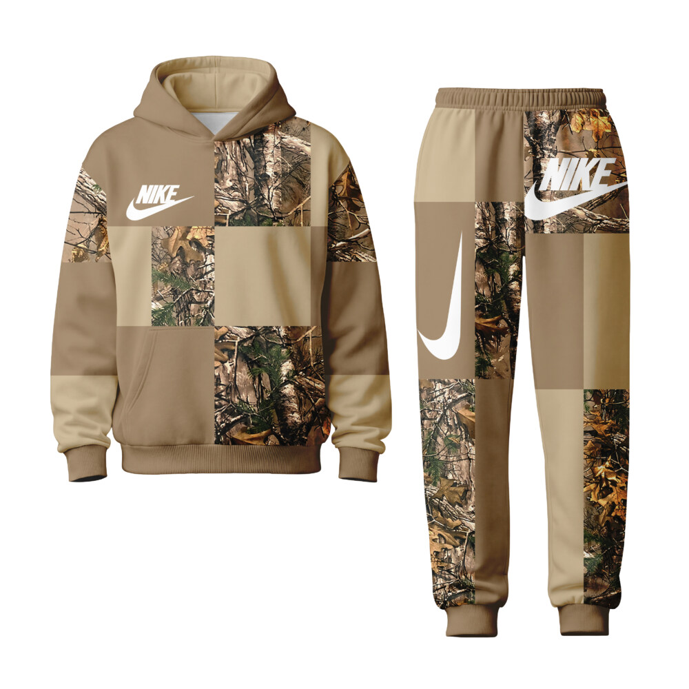 NIKE Camo Brown - Unisex Hoodie Joggers Set