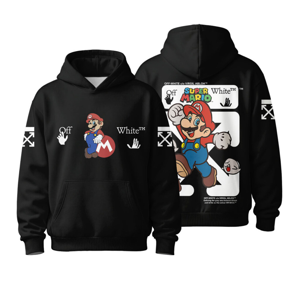 Mario, OFF WHITE - Hoodie (Adult & Kids)