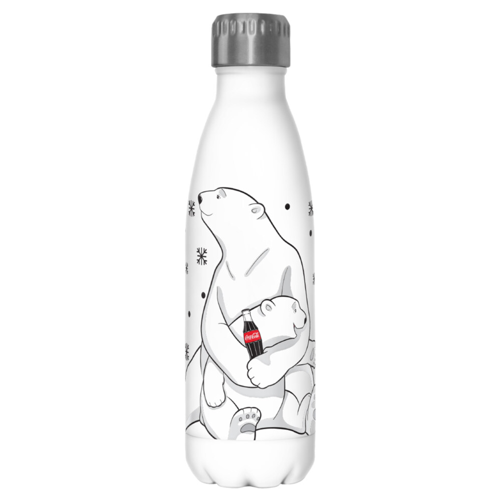 Coca Cola Christmas Polar Bears Hug  Adult Stainless Steel Water Bottle