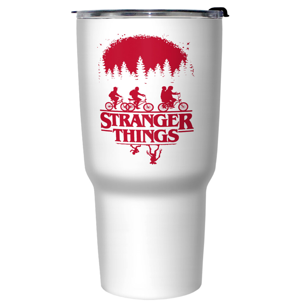 Stranger Things Bike Ride Silhouettes  Adult Stainless Steel Tumbler w/Lid