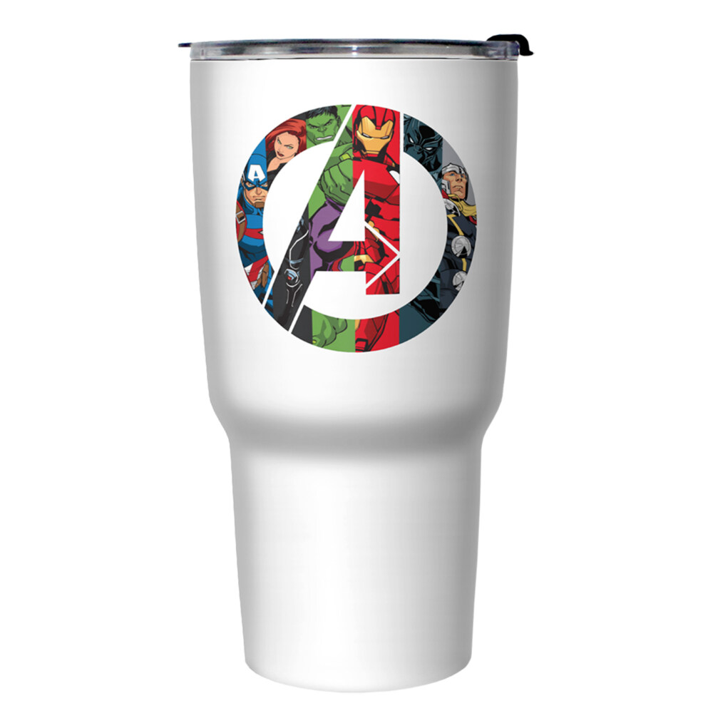 Marvel Avengers Superhero Fill Logo  Adult Stainless Steel Tumbler w/Lid