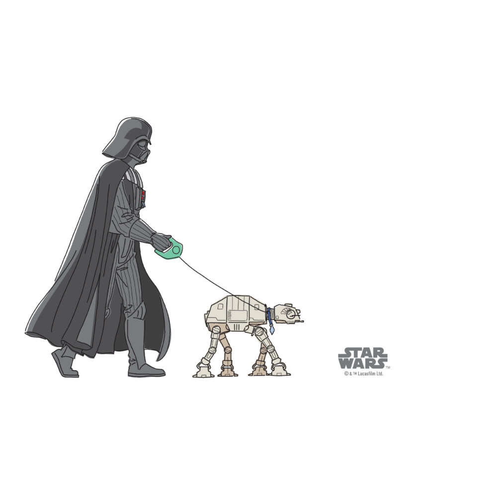 Star Wars Darth Vader AT-AT Walking the Dog  Adult Stainless Steel Water Bottle