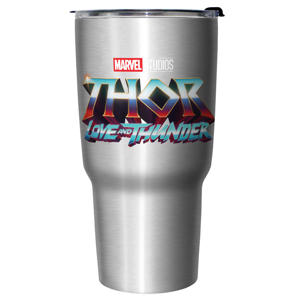 Marvel: Thor: Love and Thunder Metallic Logo  Adult Stainless Steel Tumbler w/Lid