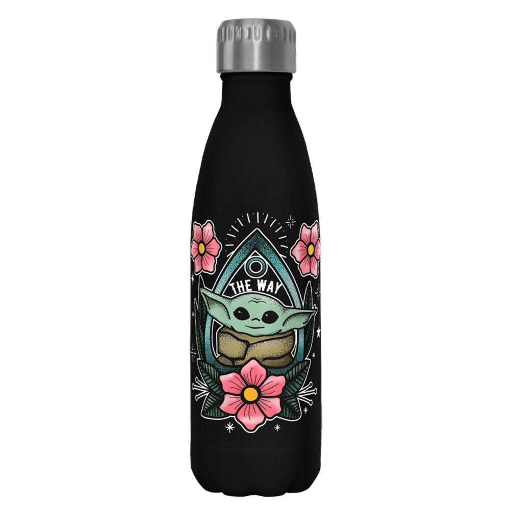 Star Wars: The Mandalorian The Child Flower Tattoo  Adult Stainless Steel Water Bottle