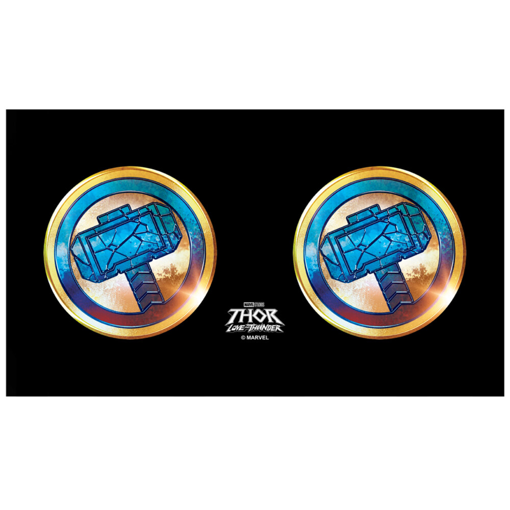 Marvel: Thor: Love and Thunder Cracked Mjolnir Emblem  Adult Stainless Steel Water Bottle