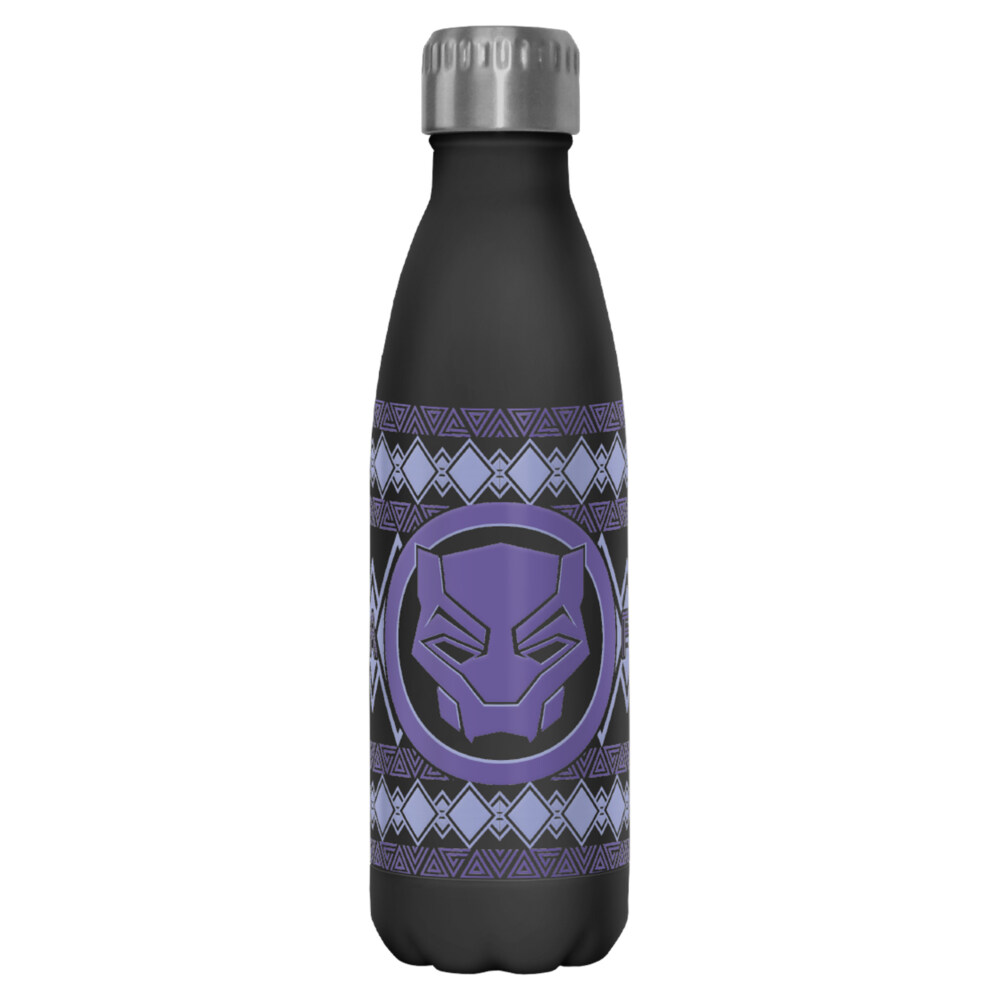 Marvel: Black Panther: Wakanda Forever Purple Logo  Adult Stainless Steel Water Bottle
