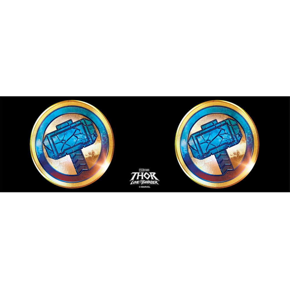 Marvel: Thor: Love and Thunder Cracked Mjolnir Logo  Adult Stainless Steel Tumbler w/Lid