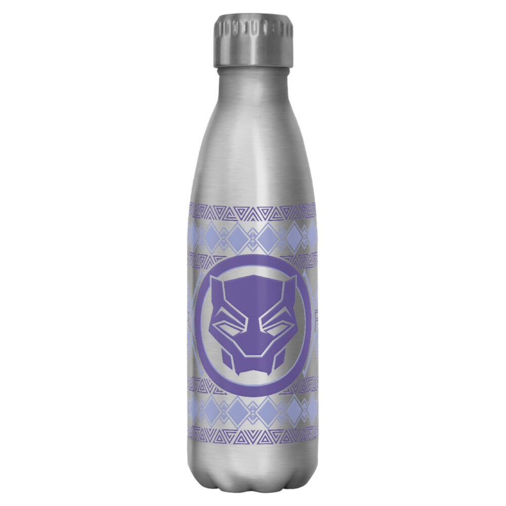Marvel: Black Panther: Wakanda Forever Purple Logo  Adult Stainless Steel Water Bottle