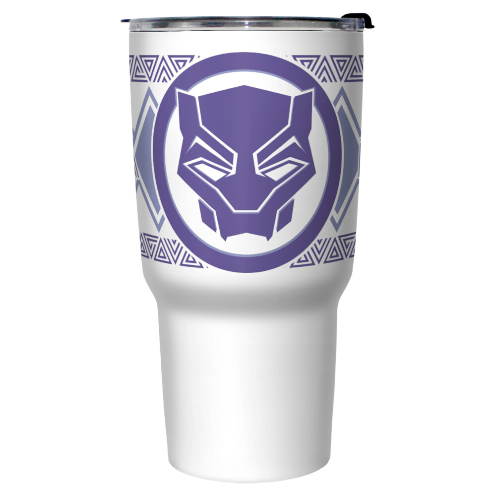 Marvel: Black Panther: Wakanda Forever Purple Logo  Adult Stainless Steel Tumbler w/Lid