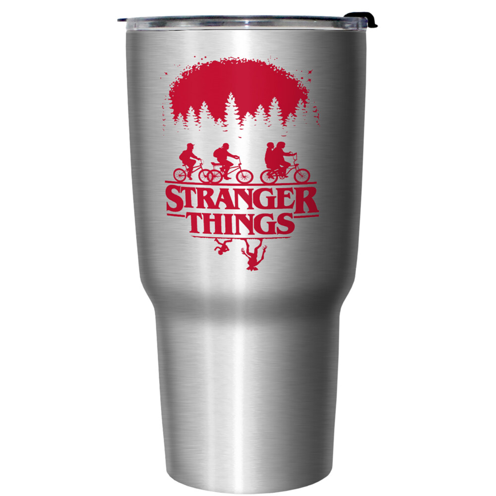 Stranger Things Bike Ride Silhouettes  Adult Stainless Steel Tumbler w/Lid