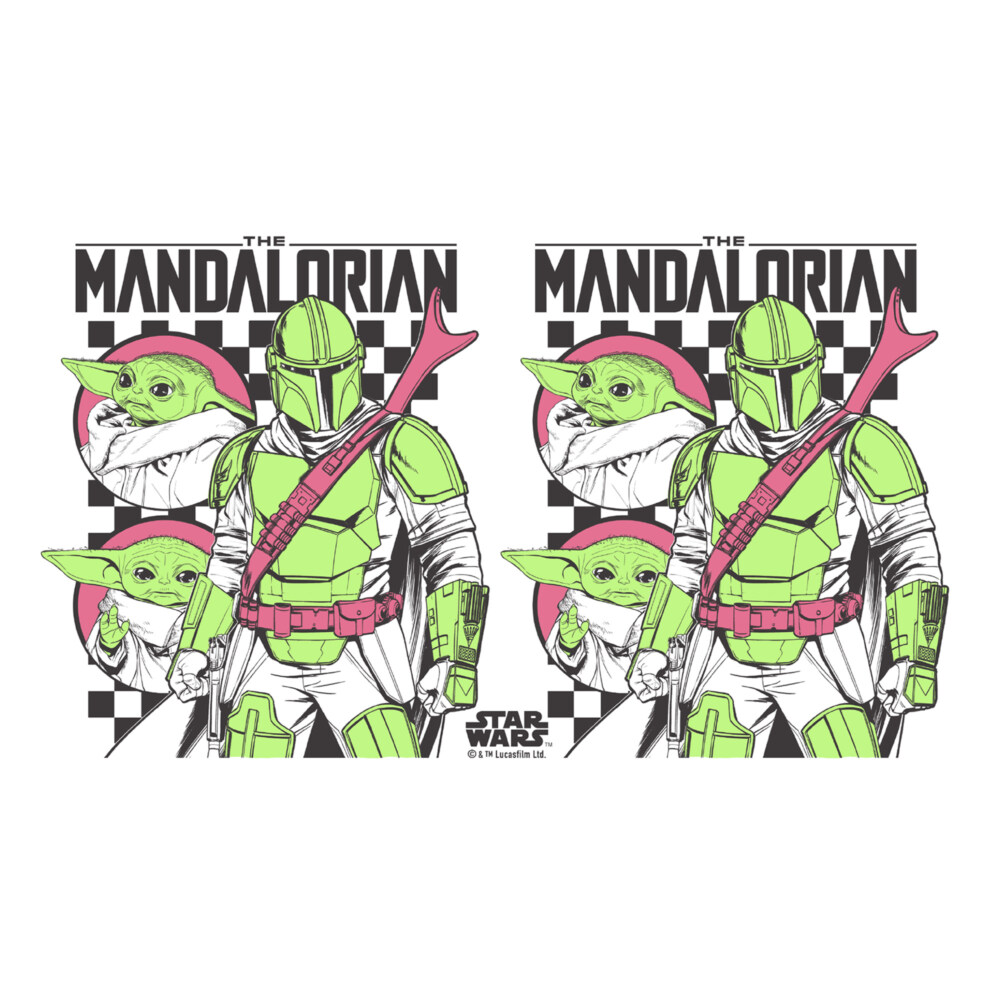 Star Wars: The Mandalorian Grogu Checkers  Adult Stainless Steel Water Bottle