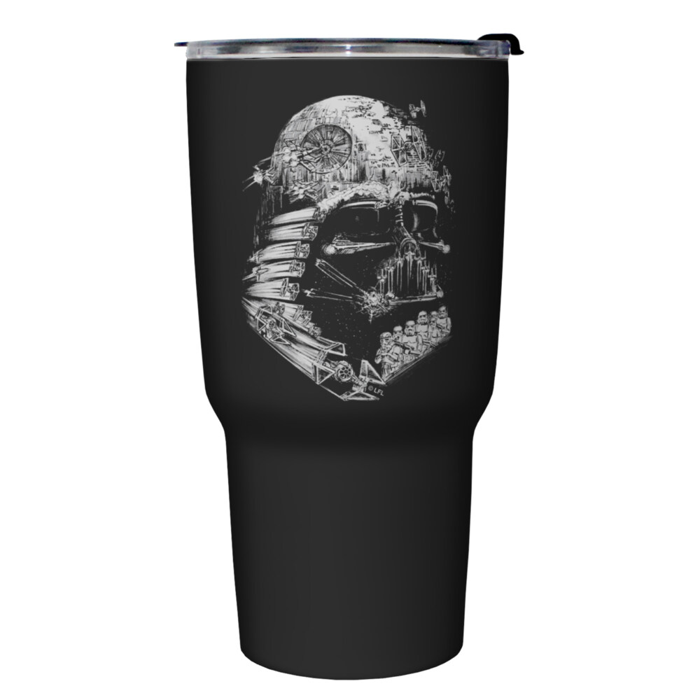 Star Wars Darth Vader Death Star Collage  Adult Stainless Steel Tumbler w/Lid