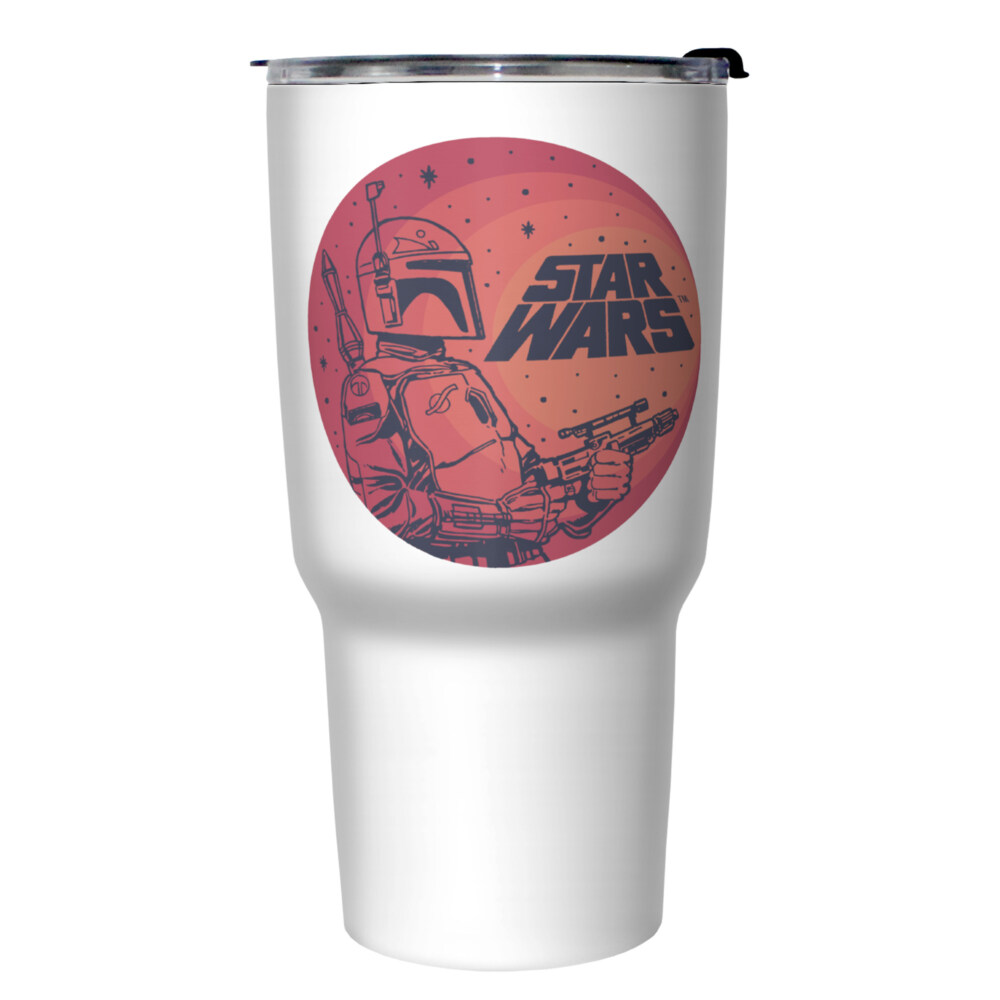 Star Wars Boba Fett Circle  Adult Stainless Steel Tumbler w/Lid