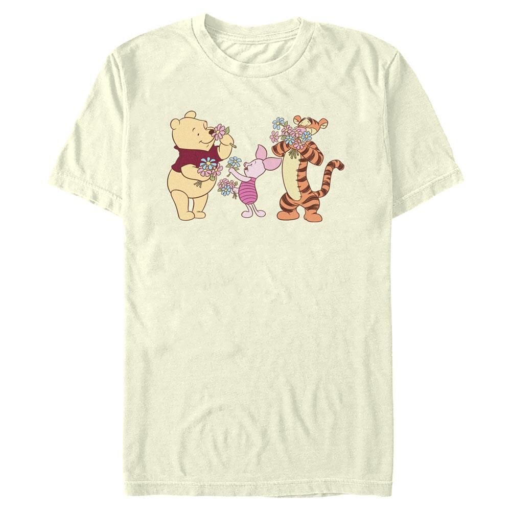 Men's POOH AND FRIENDS FLOWERS Short Sleeve T-Shirt