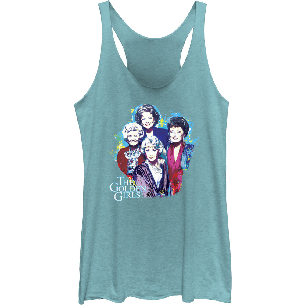 Junior's Golden Girls Paint Racerback Tank Top