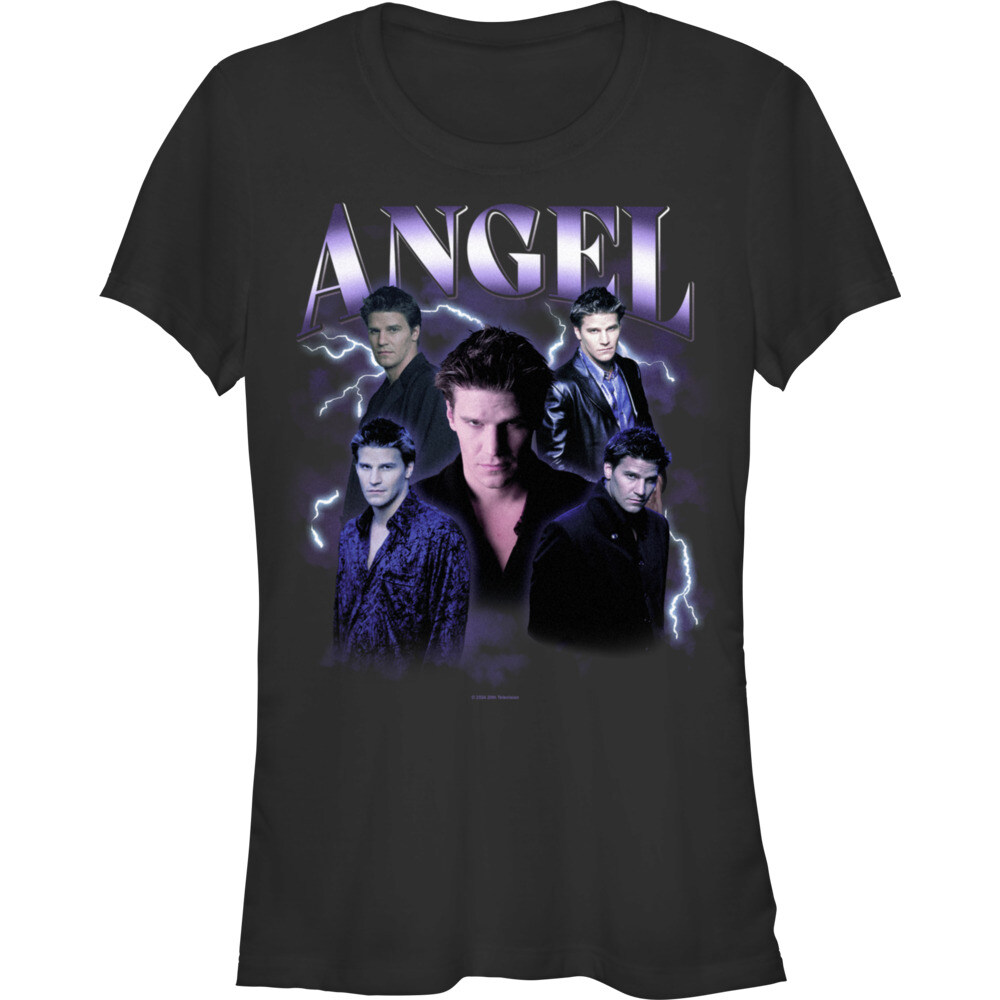 Junior's Angel Y2K Montage Short Sleeve T-Shirt
