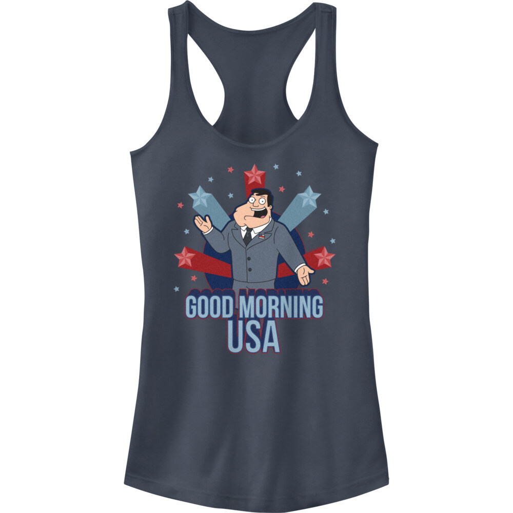 Junior's Good Morning USA Racerback Tank Top