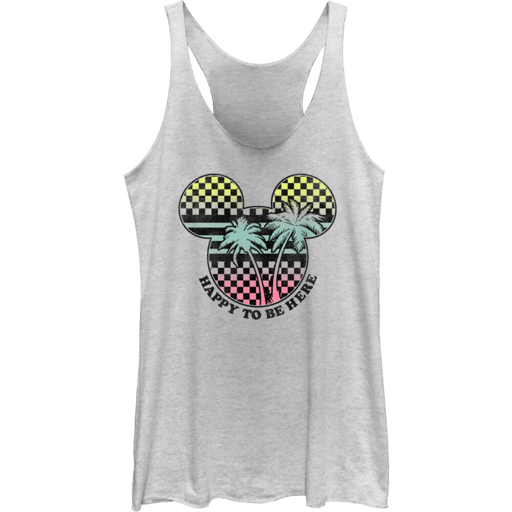 Junior's Roadster Mickey Happy Alt Racerback Tank Top