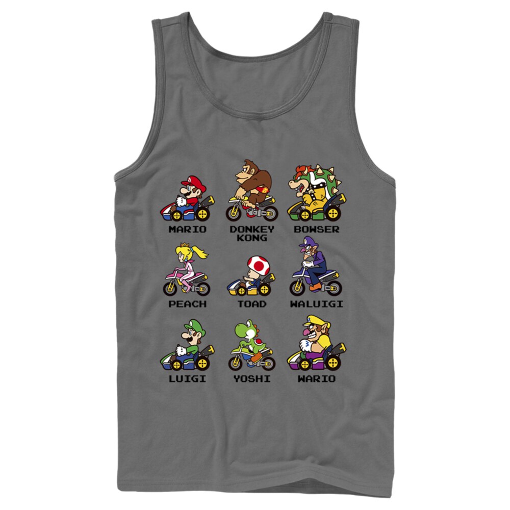 Men's Nintendo Mario Kart Cast  Adult Tank Top