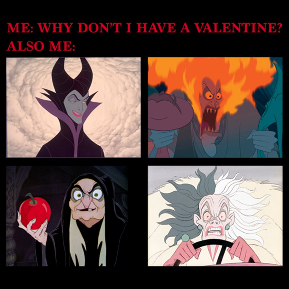 Men's Disney Villains Valentine's Day Meme EVIL  Adult T-Shirt