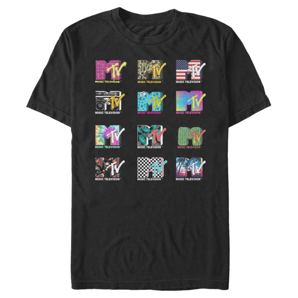 Men's MTV Logo Grid  Adult T-Shirt
