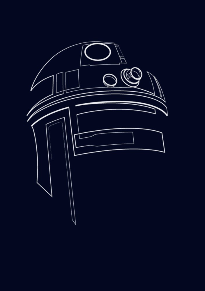 Men's Star Wars R2-D2 Outline  Adult T-Shirt