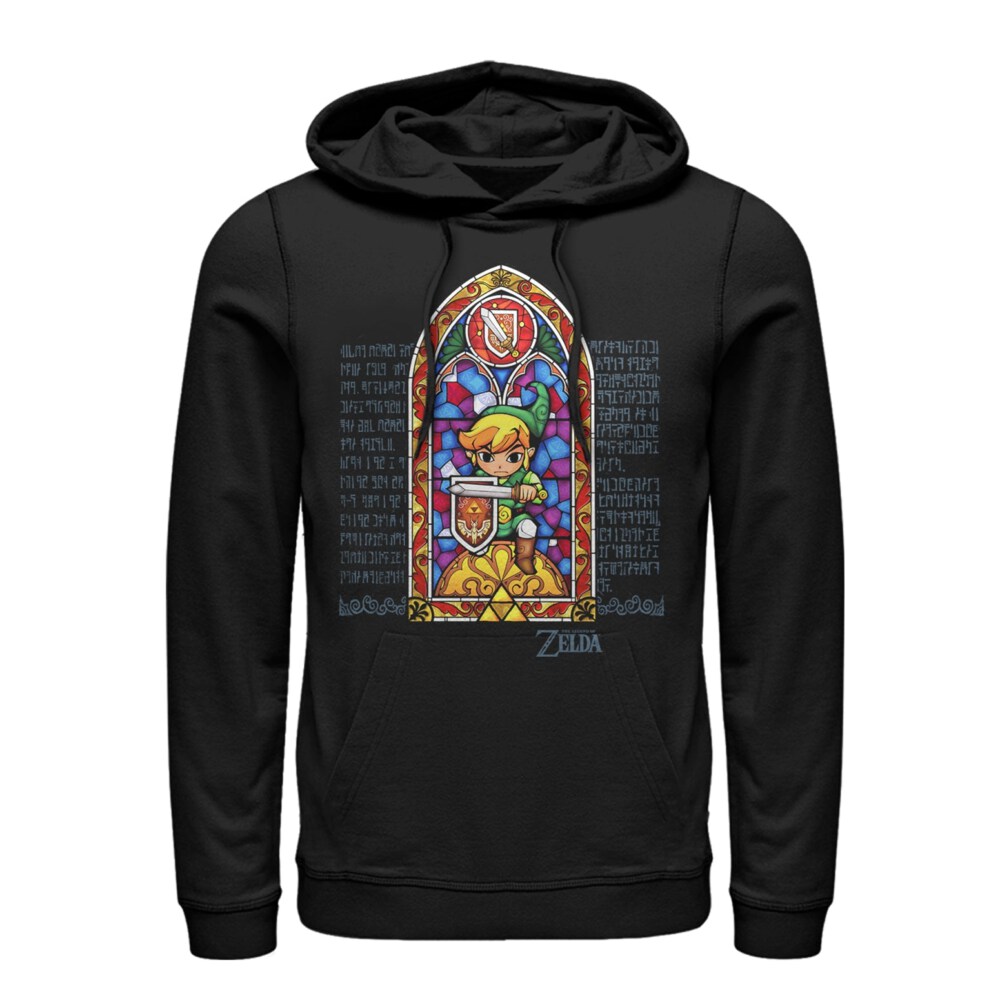 Men's Nintendo Legend of Zelda Stained Glass  Adult Pull Over Hoodie