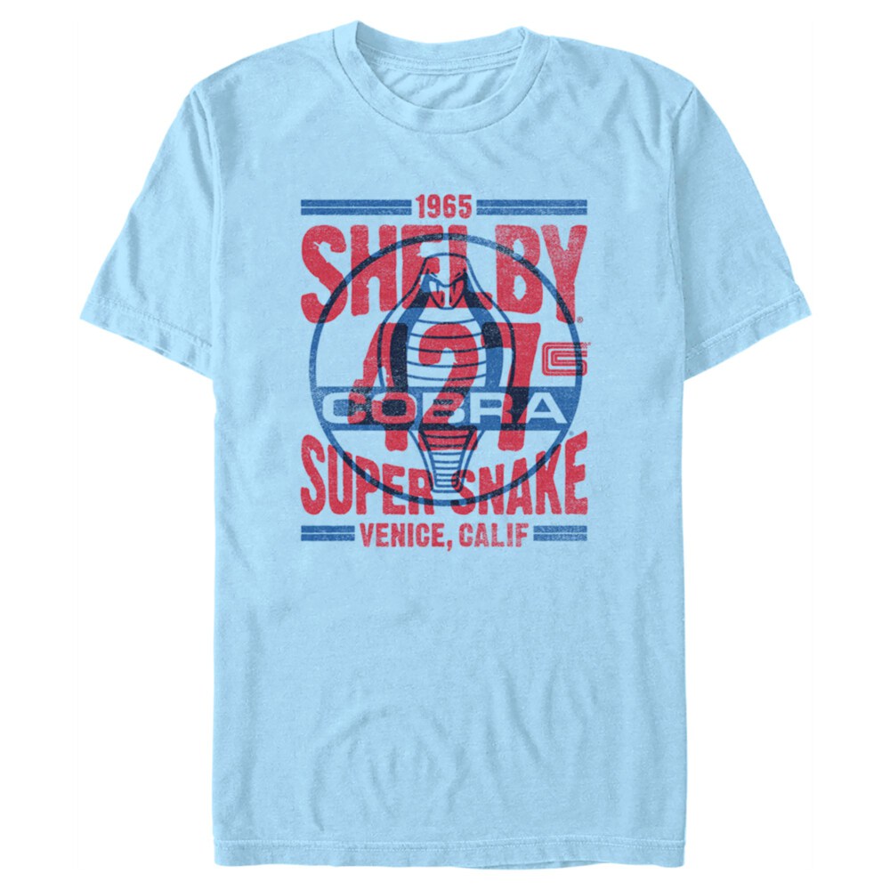 Men's Shelby Cobra Blue and Red Distressed Poster  Adult T-Shirt