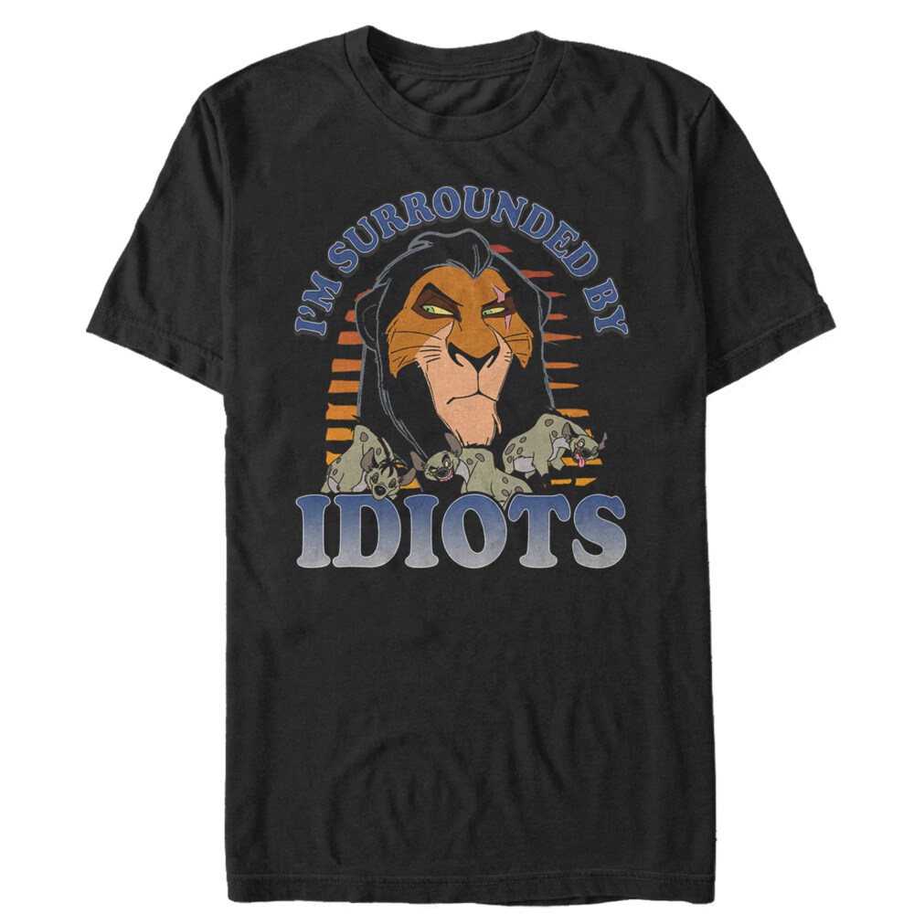 Men's Lion King Scar Surrounded By Idiots Sunset  Adult T-Shirt