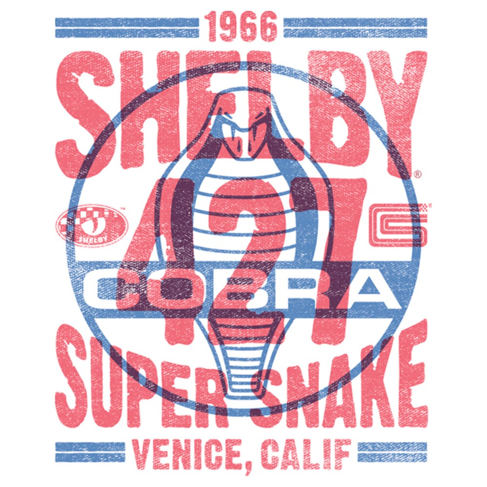 Men's Shelby Cobra Blue and Red Distressed Poster  Adult T-Shirt