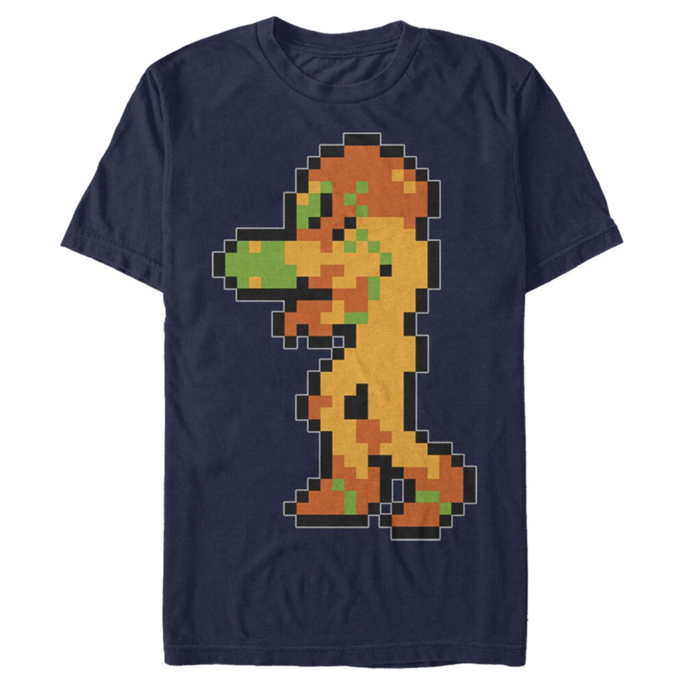 Men's Nintendo Metroid Pixelated Samus  Adult T-Shirt
