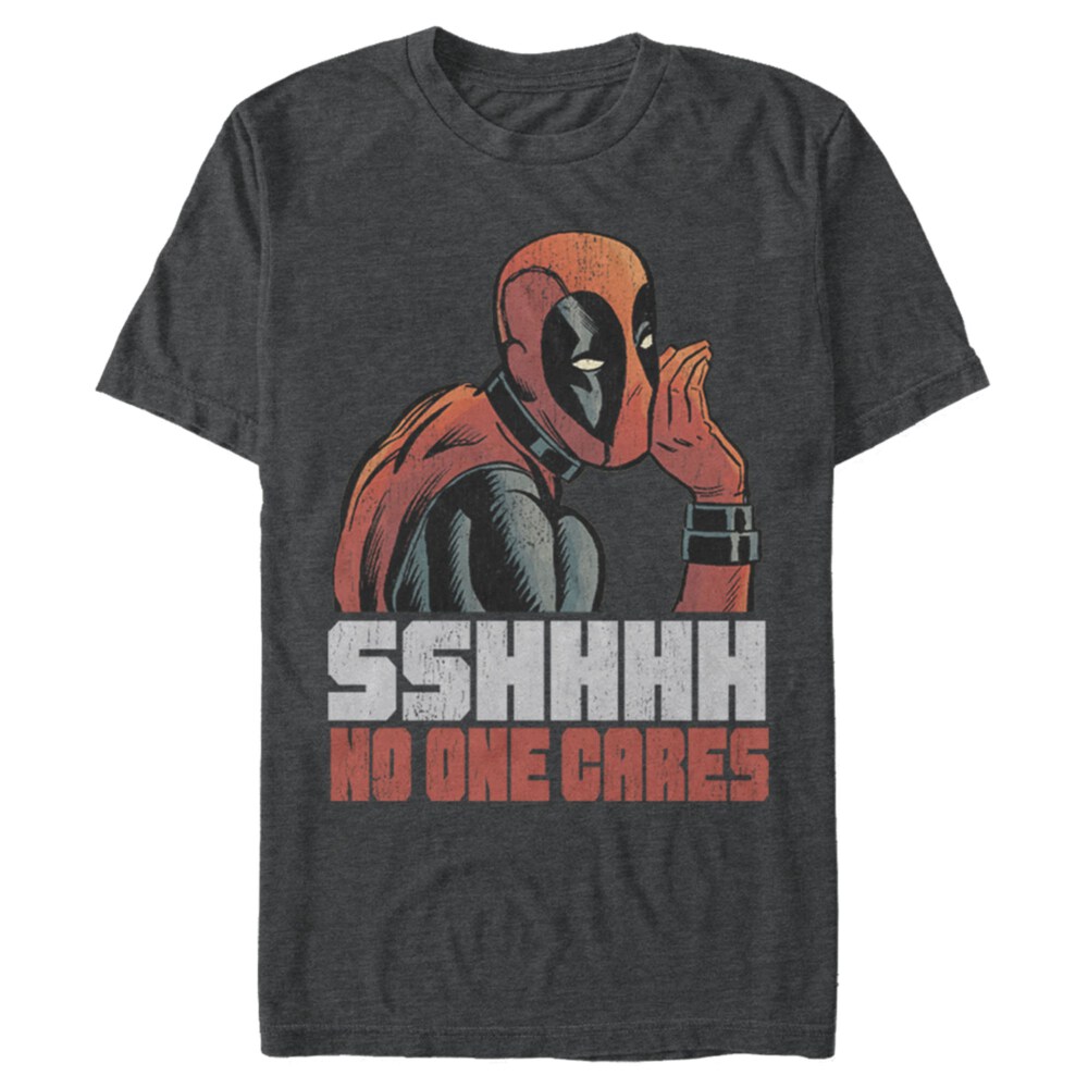 Men's Marvel Deadpool No One Cares  Adult T-Shirt