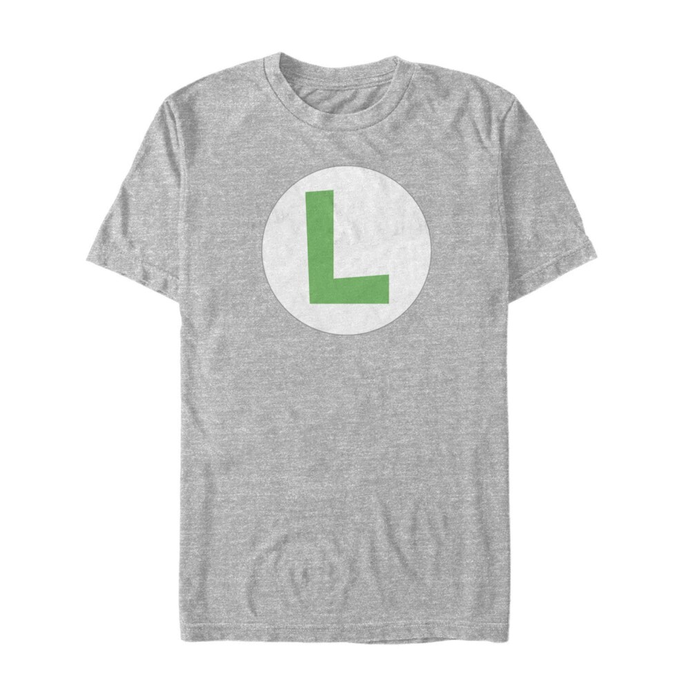 Men's Nintendo Luigi Circle Icon  Adult T-Shirt