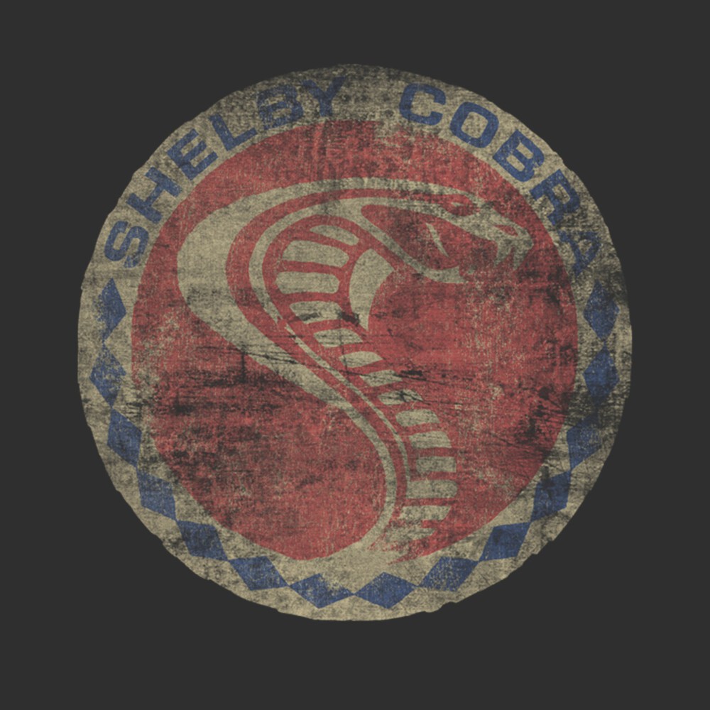 Men's Shelby Cobra Distressed Cobra Circle Logo  Adult T-Shirt