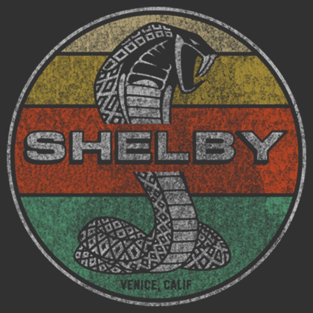Men's Shelby Cobra Distressed Colorful Stripe Stamp  Adult T-Shirt