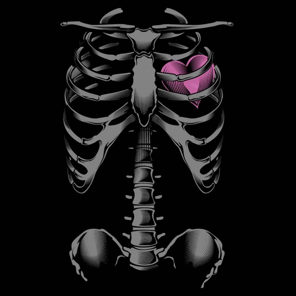 Men's Lost Gods Halloween Skeleton Rib Cage Heart  Adult Sweatshirt