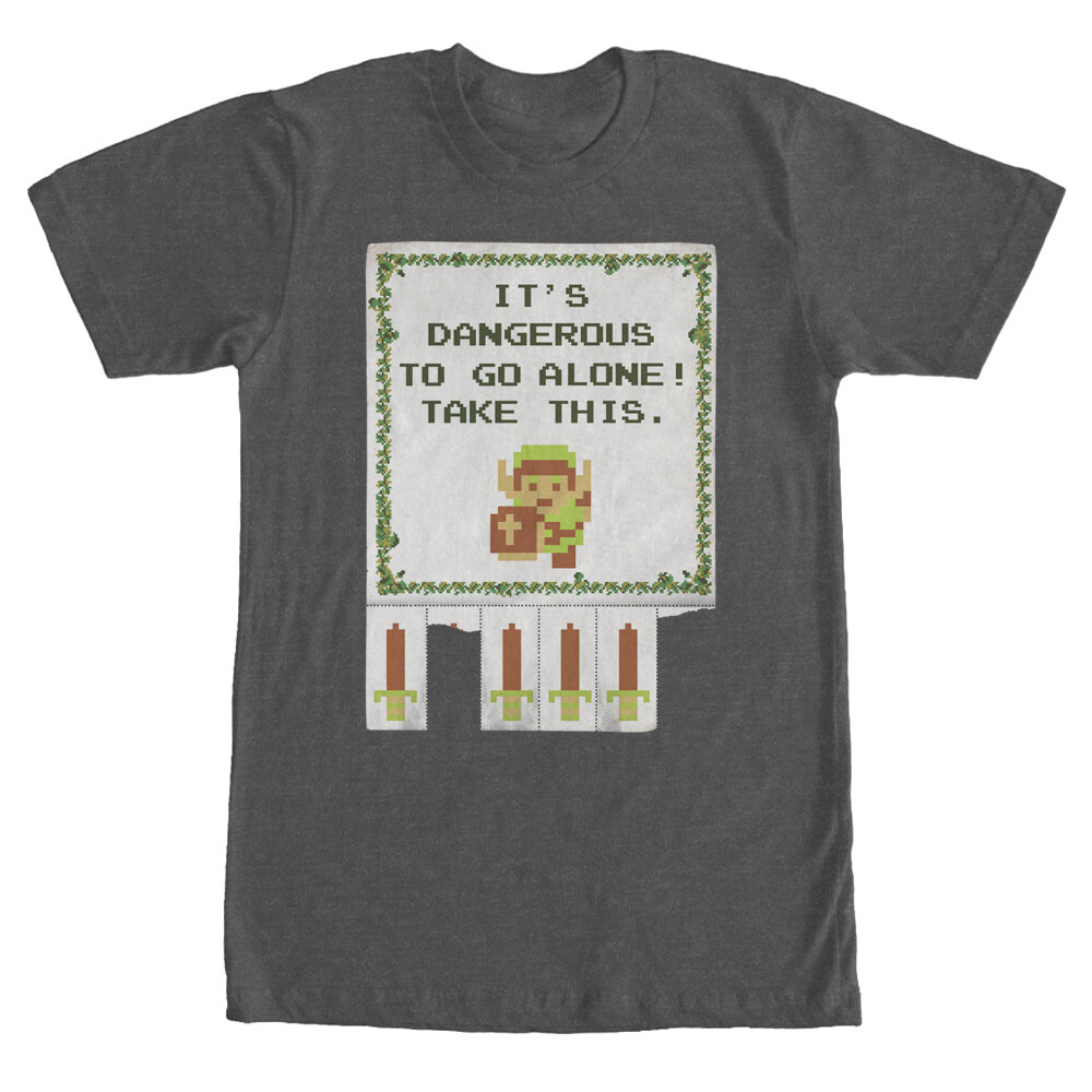 Men's Nintendo Legend of Zelda Dangerous to go Alone  Adult T-Shirt