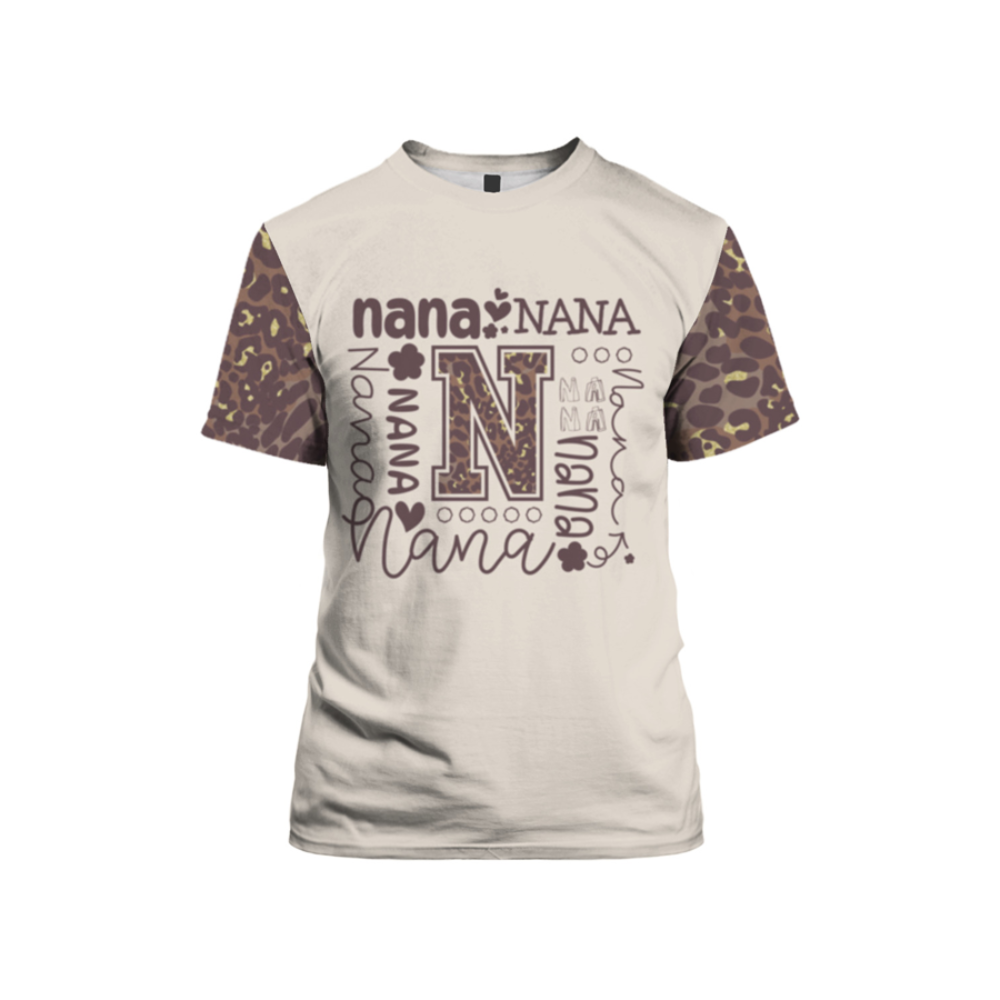 Nana Word Art Pattern With Leopard Hoodie
