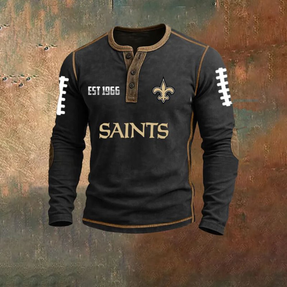 Stocktee New Orleans Saints Limited Edition Three-Button Long Sleeve Shirt