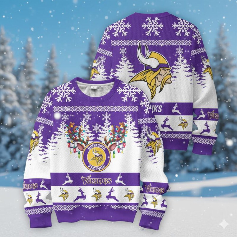 Stocktee Minnesota Vikings Limited Edition Custom Name Ugly Sweater Lind NEW156127